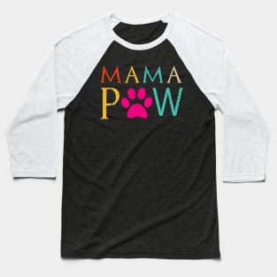 Mama Paw Retro Vintage Pet Lovers Baseball T-Shirt